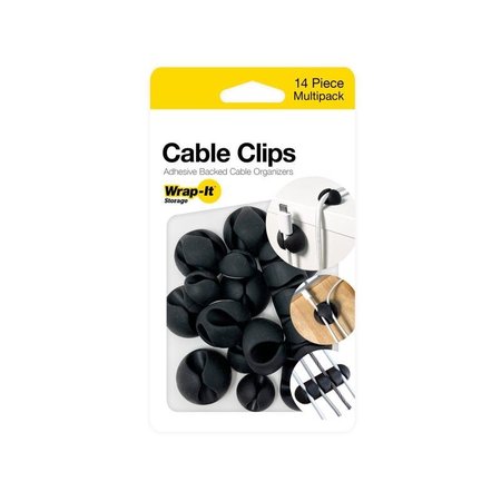 WRAP-IT Black Silicone Cable Clip, 6PK 514-CLIPS-BL